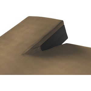 SleepMed - Hoeslaken voor splitmatras - Taupe - 200 x 200 cm - 100% katoen