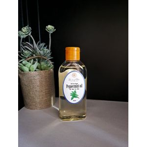 Garden of Eden - Pure organic pepermunt olie op basis van koudgeperste druivenpitolie 150ml voor huid en haar - pepermuntolie - druivenpit olie - body olie - massage olie
