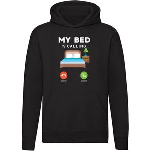 My bed is calling Hoodie - werk - telefoon - school - mobiel - slapen - relax - chill - vroeg - humor - grappig - unisex - trui - sweater - capuchon
