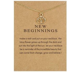 Bixorp Luck Dames Ketting met Gouden Lotus Bloem - ""New Beginnings"" - 45/50cm - Cadeau voor Vrouw - Goudkleurig