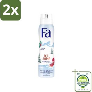 Fa - Deodorant Spray - Winter Splashes Ice Jump - Koel - 48 uur Bescherming - 150 ml - Voordeelverpakking - 2 stuks - Deodorant spray - Winter splashes