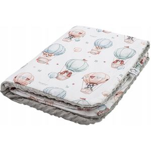 Dubbelzijdig babydekentje 75x100 cm met hondjes - Katoen & Minky