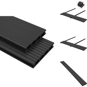 vidaXL Terrasplank - Terrasplanken - Terras Plank - Terras Planken - Terrasplanken HKC met accessoires 10 m² 4 m antraciet