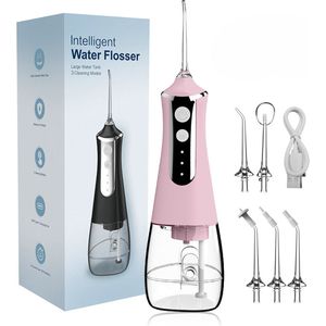 YHS WaterFlosser - Draadloos - 5 Opzetstukken - Monddouche - Elektrisch Flosapparaat - Water Pik - Elektrische Tandenstoker - Duurzaam - Hoge Druk Flossen - Roze