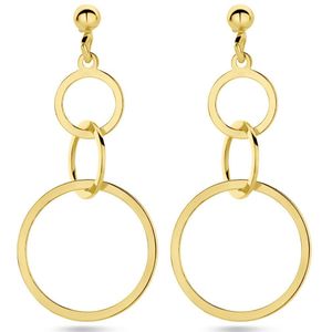 Glams oorhangers cirkels 1 micron - 16 mm - Zilver