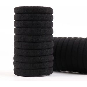 Elastiekjes 50 stuks | Zwarte Haar Elastieken | elastisch | hoge kwaliteit haarelastiekjes | Zwart | Sparkolia | Dames Heren