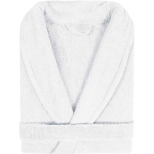 Badjas Badstof Uni Pure Royal met Shawlkraag Wit Maat XL