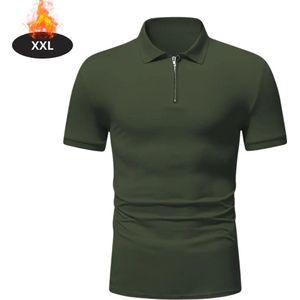 Livano Poloshirt Heren - T-Shirt Heren - Shirt - Overhemd - Polo Shirt - Legergroen - S