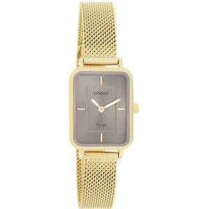 Goudkleurige OOZOO horloge met goudkleurige metalen mesh armband - C20353