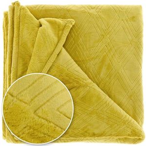 Unique Livings-sPlaid Auke 150x200cm bamboo yellow