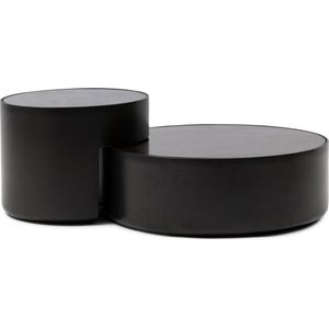 Riviera Maison Salontafel - Hollywood Hills Coffee Table - Zwart - Mangohout - Set 2 Stuks