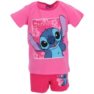 Lilo & Stitch Shortama - Lichtroze - Maat 5 jaar