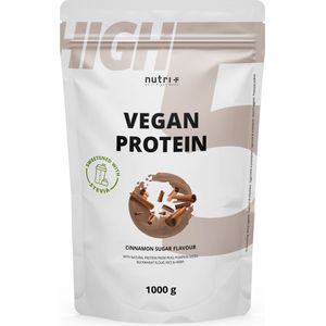 nutri+ High 5 Protein - Eiwitpoeder Cinnamon Sugar - Veganistisch proteïnepoeder - met vijf plantaardige eiwitten - glutenvrij en lactosevrij - met stevia - 1000 g
