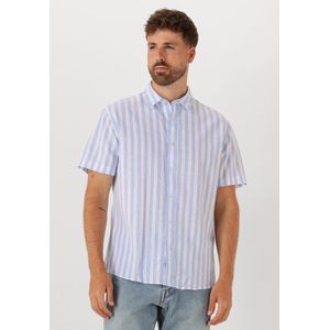 Selected Homme - Slhreg-Sun Shirt SS Noos - Overhemd - Blauw - Korte Mouwen - Luchtige Stof