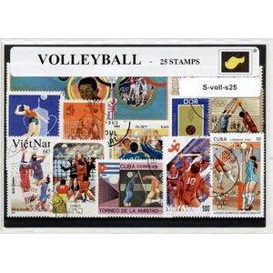 Volleybal – Luxe postzegel pakket (A6 formaat) : collectie van 25 verschillende postzegels van volleybal – kan als ansichtkaart in een A6 envelop - authentiek cadeau - kado - geschenk - kaart - volley - oranje - balsport - smash - net
