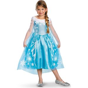 Smiffys - Disney Frozen Elsa Deluxe Kostuum Jurk Kinderen - Kids tm 6 jaar - Blauw