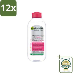 Garnier - SkinActive - Micellair Reinigingswater - Droge & Gevoelige Huid - Hydraterend & Reinigend - 400 ml - Voordeelverpakking - 12 stuks - Droge huid - Gevoelige huid