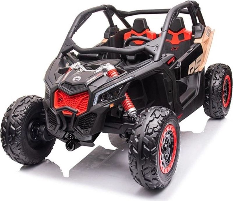 2 persoons elektrische kinderauto CAN-AM Maverick buggy 24V 2-zits Kinderauto met afstandsbediening Zwart