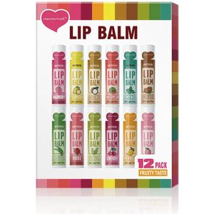 Miss Faxtor X Lipbalsem | Lipbalm | Lippenbalsem | Kers , Mango , Perzik , Bosbessen , Citroen , Watermeloen , Mint , Koffie , Aloevera , Rozen , Vanille , kokosnoot | Balsem voor lippen - lip | 12X Smaken | Cadeau Tip!