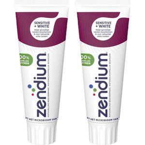 Zendium Tandpasta - Sensitive+White - met 100% natuurlijke enzymen - 2 x 75 ml