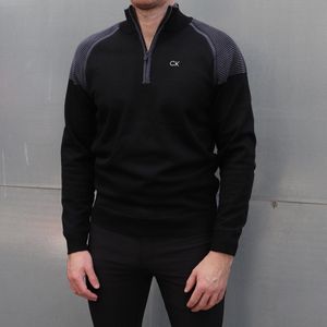 Calvin Klein Pico 1/4 Zip Lined Sweater Black