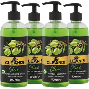 Cleanizi Handzeep - Olijf - 4x 500ml - Hydraterende Werking - Vegan