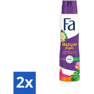 Fa - Brazilian Nights - Deodorant Spray - Maracuja & Jasmijn - 150 ml - Voordeelverpakking - 2 stuks