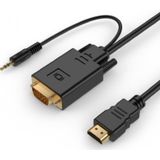 HDMI naar VGA + 3,5mm Jack kabel / zwart - 1,8 meter