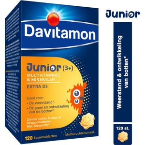 Davitamon® Junior Multivruchten Multivitamines - 120 Kauwtabletten Vanaf 3 Jaar