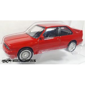 BMW M3 E30 (Rood) (10 cm) 1/43 Norev  - Modelauto - Schaalmodel - Modelauto - Miniatuurauto - Miniatuur autos