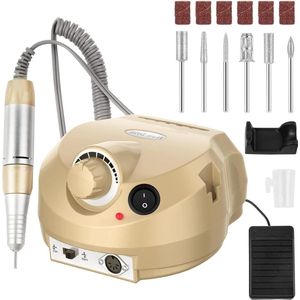 AISEELY Elektrische Nagelfrees - Nagelvijl Manicureset - Nagelboor Kit - 30.000 tpm - Instelbare Snelheid - Veilig voor Beginners en Professionals - Goud Nagelvijl elektrisch