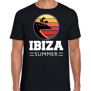 Spaans zomer t-shirt / shirt Ibiza summer voor heren - zwart - beach party outfit / vakantie kleding / strand feest shirt S