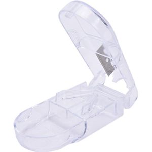 KELERINO. Pillensnijder & Bewaardoosje voor Pillen / Medicijnen - Wit