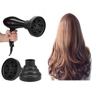 Opvouwbare Haarblazer Diffuser Cover voor krullend of golvend haar (zwart)