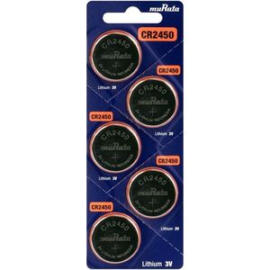 5 x CR2450 Lithium knoopcel Batterij MuRata