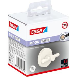 tesa Jashaak 40574-00000-00 MOON WHITE Aantal haken: 2 (b x h x d) 50 x 53 x 65 mm Metaal Wit (mat) 1 stuk(s)