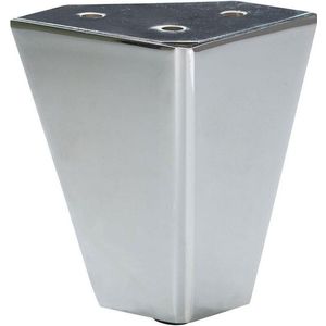Stalen meubelpoot chroom hoek 6 bij 6 cm en hoogte 6,5 cm - Set van 4 stuks