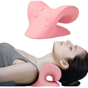 Allernieuwste.nl® Nek Schouder Massager Cervicaal Nekkussen - TMJ Pijnbestrijding voor Nekpijn Schouderpijn Hoofdpijn Rugpijn - Nekstretcher - Rose ##