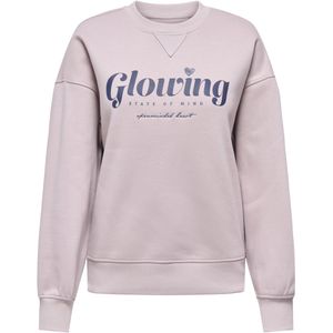 Only Trui Onlsofia Word O-neck Swt 15329876 Burnished Lilac/glowing Dames Maat - M