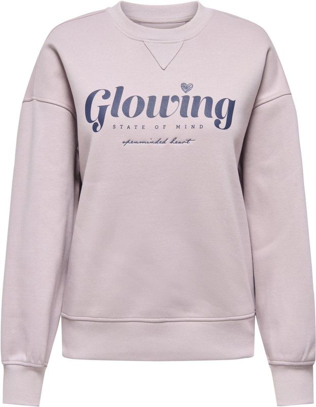 Only Trui Onlsofia Word O-neck Swt 15329876 Burnished Lilac/glowing Dames Maat - M