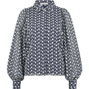 Freebird Blouse Kendall Embro Pes 22 3 Navy 207 Dames Maat - M