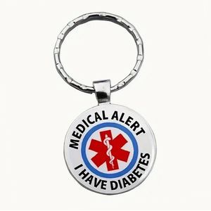 Allernieuwste.nl® Diabetes Sleutelhanger Medisch Alarm Autosleutels Diabetis Zilverkleurig %%