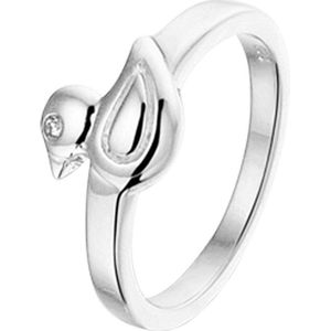 The Kids Jewelry Collection Ring Eend Zirkonia - Zilver