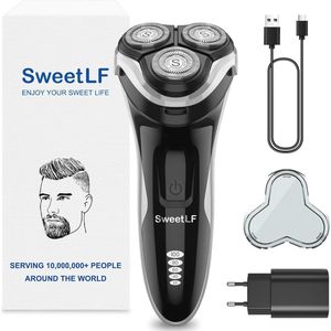 Elektrisch Scheerapparaat voor Heren - Nat en Droog Scheerapparaat met Intrekbare Baardtrimmer, 100% Waterdicht