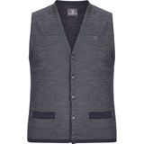 TANE - Gebreide Bodywarmer - Marineblauw - Grijs