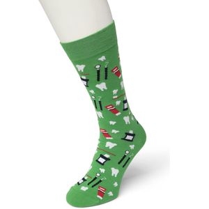 Bonnie Doon Heren Sokken met Tandarts Print maat 40/46 Groen - Thema Sokken - Tandheelkunde - Mondhygienist - Cadeau Sokken - Word je Happy en vrolijk van - Zacht Katoen met Gladde Teennaad - Comfortabel - Perfect Cadeau - Kelly Green - BT992107.258