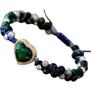 Marama - verstelbare armband Heart Green - edelsteen jaspis - vegan - damesarmband