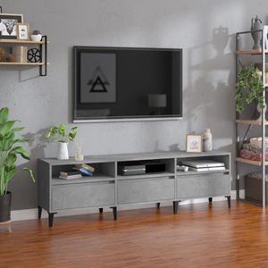 The Living Store TV-kast - betongrijs - 150 x 30 x 44.5 cm - opbergruimte + weergavefunctie
