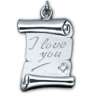 TRESOR perkament ""I love you"" hanger - Zilver