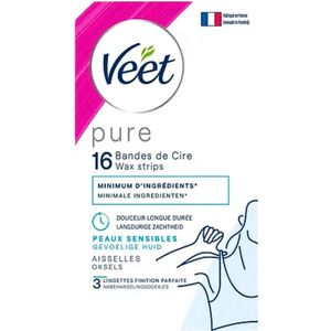 Veet - Ontharingsstrips - Oksels - Hypoallergene Minima - 16 Strips - 1 stuk